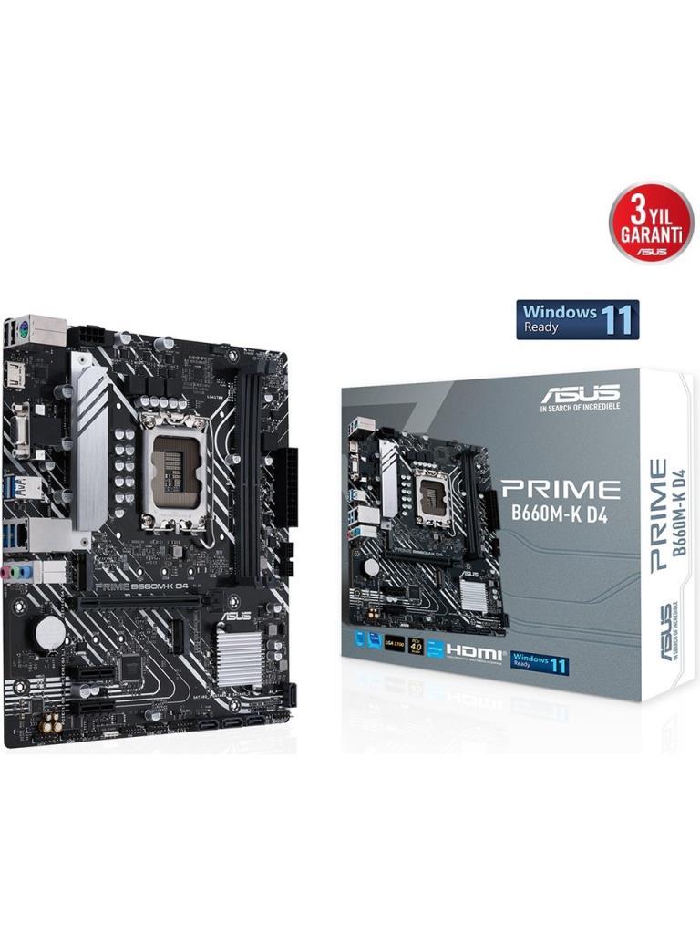 Asus Prime B660M-K D4 Intel LGA1700 DDR4 Micro ATX Anakart Teşhir
