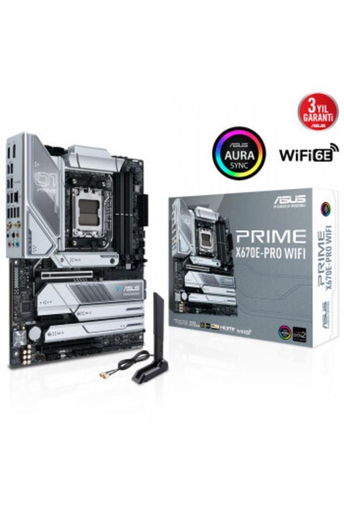 Asus Prime X670E-Pro Wi-Fi AMD AM5 DDR5 ATX Anakart Teşhir