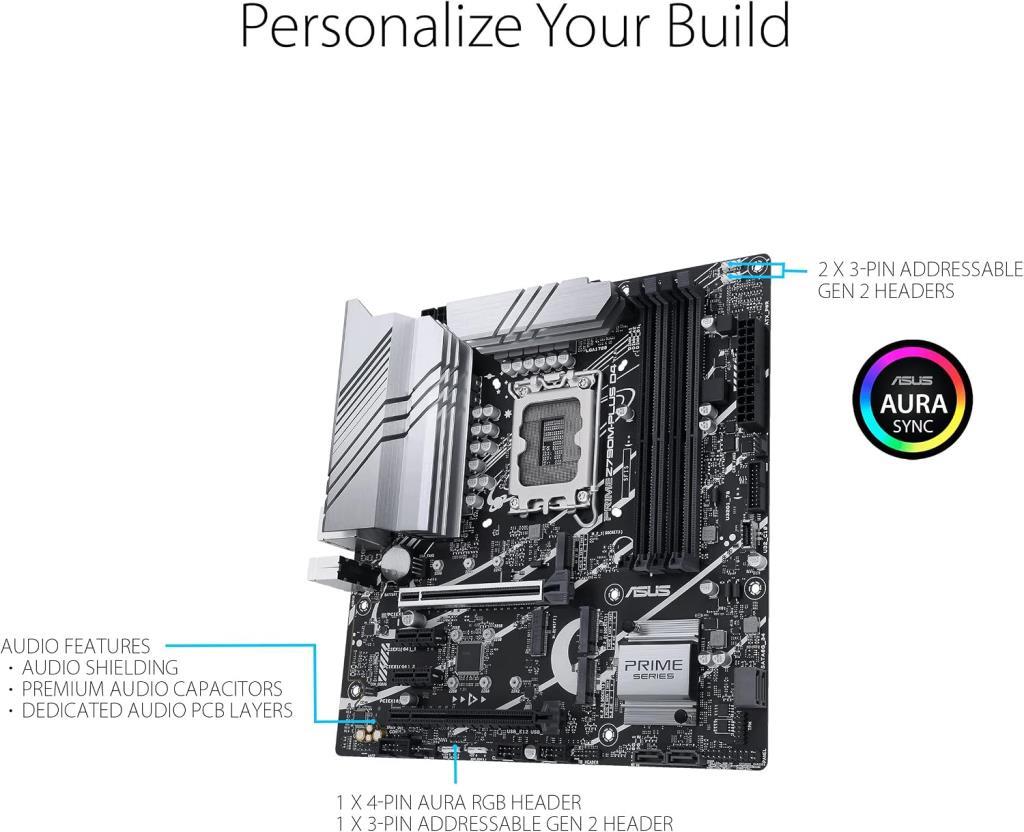 منفذ اللوحة الأم Asus Prime Z790M-PLUS D4 Intel LGA1700 DDR4 Micro ATX