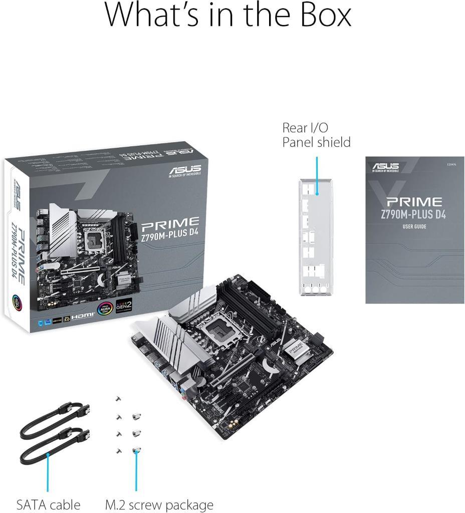 منفذ اللوحة الأم Asus Prime Z790M-PLUS D4 Intel LGA1700 DDR4 Micro ATX