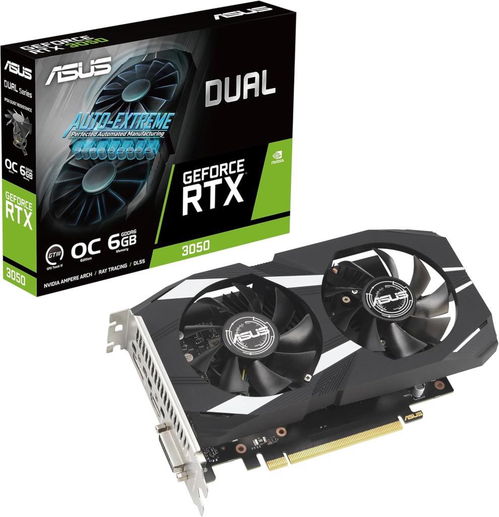 Asus RTX 3050 Dual OC Edition DUAL-RTX3050-O8G 128 Bit GDDR6 8GB Graphics Card Display