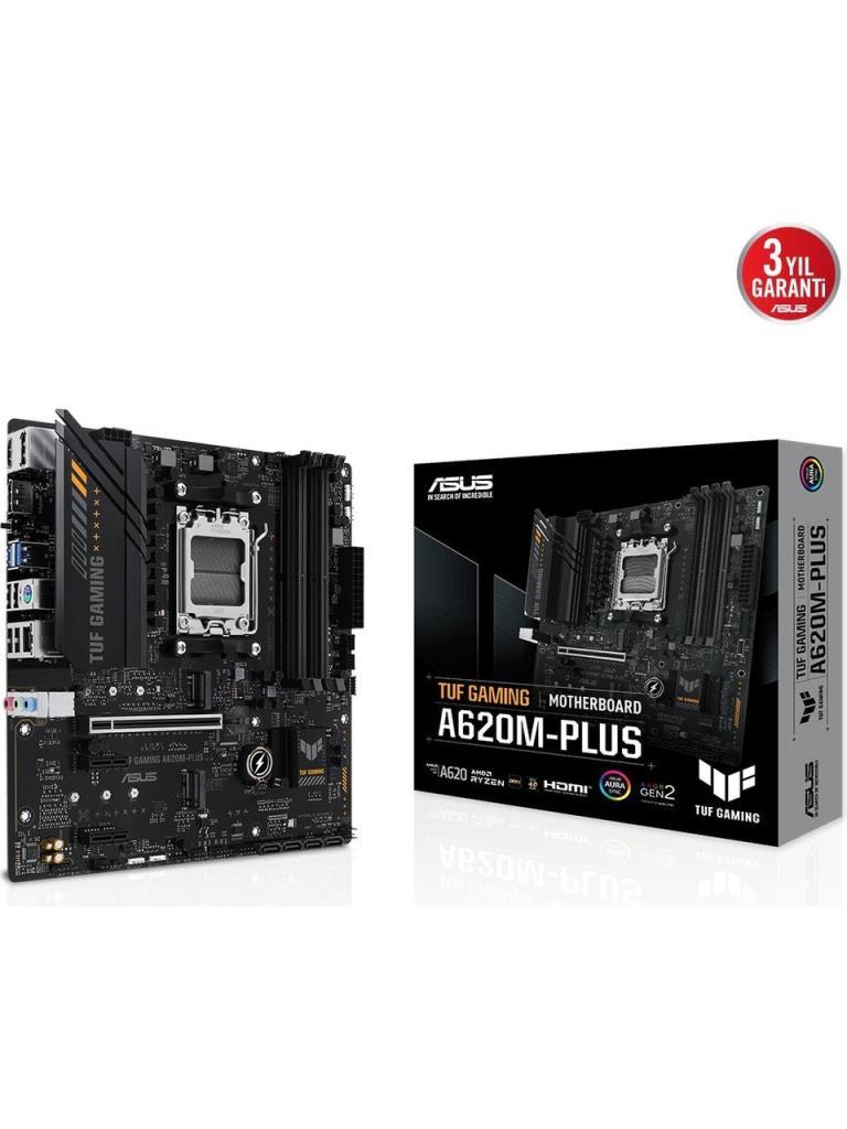 Asus TUF Gaming A620M-Plus Wi-Fi AMD AM5 DDR5 Micro ATX Anakart Teşhir