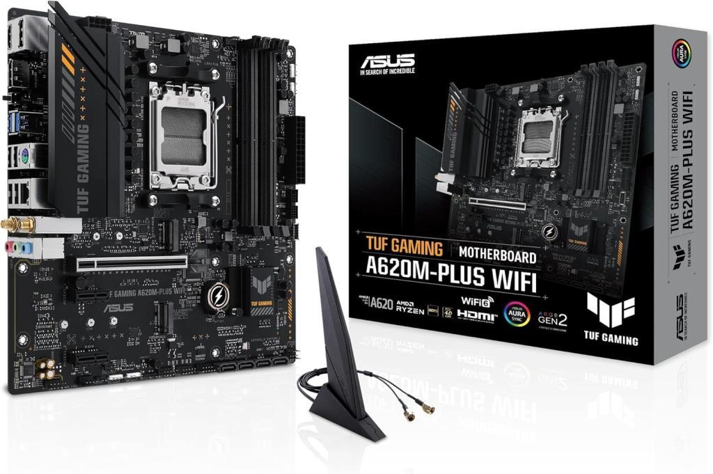 Asus Tuf Gaming A620M-Plus Wi-Fi AMD AM5 DDR5 Micro ATX Anakart Outlet