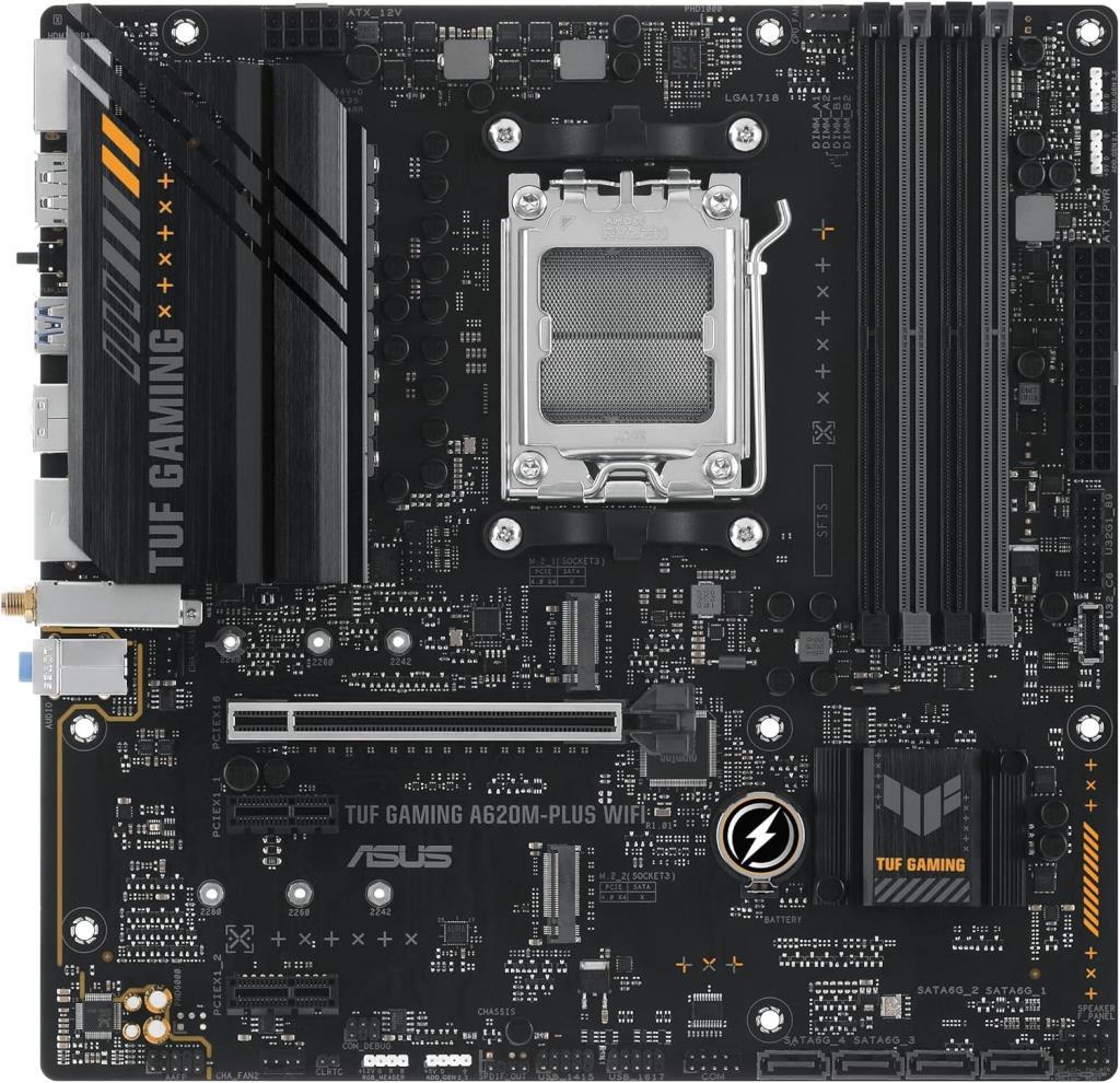 Asus Tuf Gaming A620M-Plus Wi-Fi AMD AM5 DDR5 Micro ATX Anakart Outlet