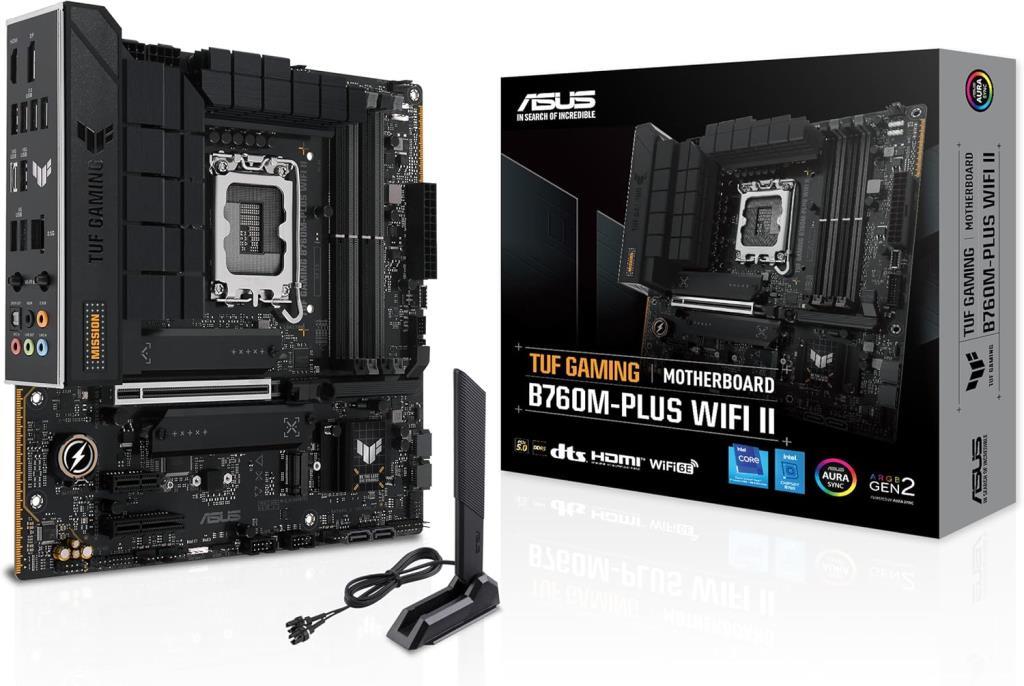 ASUS TUF GAMING B760M-PLUS WIFI II 7800MHz(OC) DDR5 SOKET LGA1700 M.2 HDMI DP mATX-OUTLET