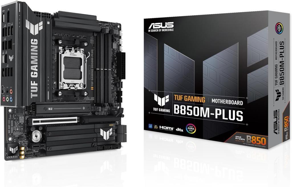 ASUS TUF GAMING B850M-PLUS AMD B850 AM5 DDR5 8000 DP HDMI 3x M2 USB3.2 Gen 2x2 AURA RGB 2.5Gbit LAN mATX 14+2+1 Güç Aşamaları, 1xGen5 M.2, Ready for Advanced AI PC Outlet