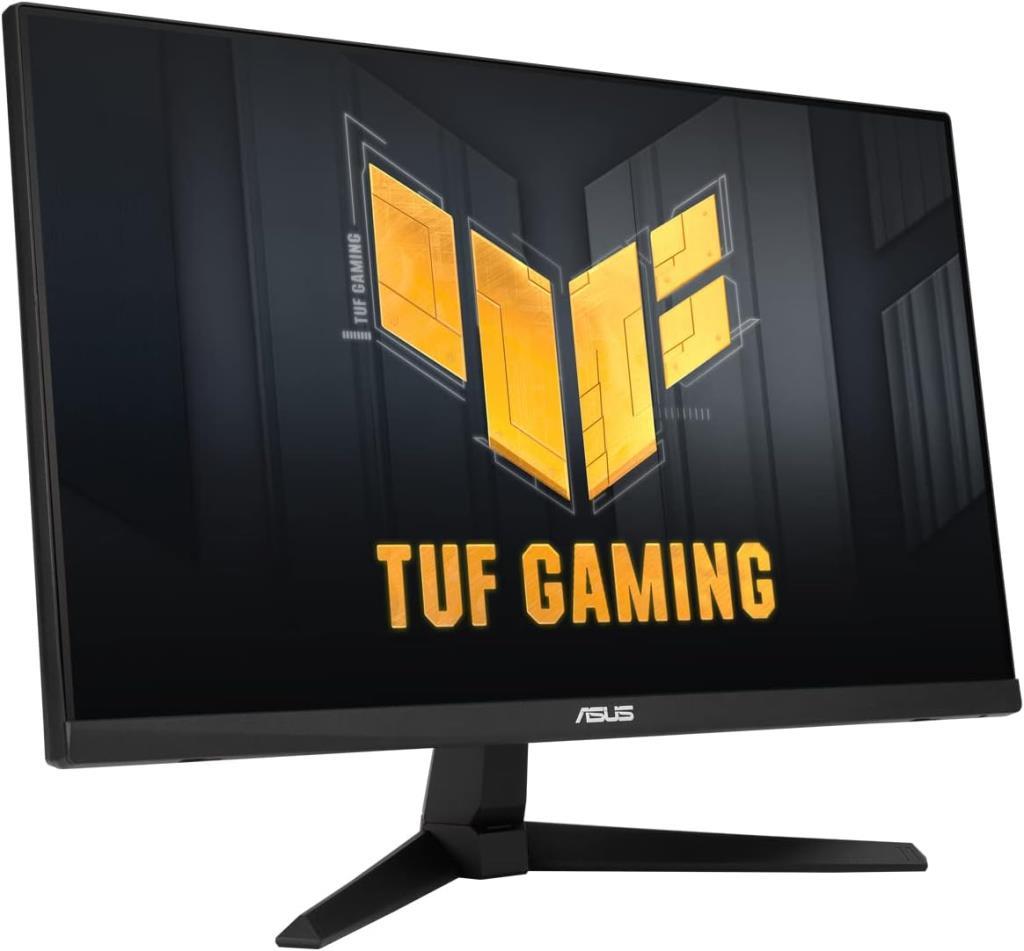 شاشة ألعاب ASUS TUF Gaming VG249QM1A مقاس 23.8 بوصة بدقة Full HD IPS ومعدل تحديث 270 هرتز، معروضة للعرض