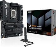 ASUS TUF GAMING X870E-PLUS WIFI7 AMD X870 AM5 DDR5 8000 HDMI 2xUSB4 4x M2 USB3.2 WiFi 7 + BT AURA RGB 2.5Gbit LAN ATX 16+2+1+1 Güç Aşamaları, Çift USB4, Gelişmiş AI Bilgisayarları için Hazır Anakart Outlet