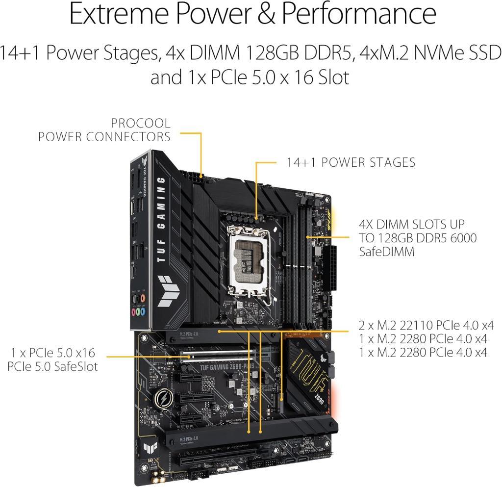 Asus Tuf Gaming Z690-Plus Intel LGA1700 DDR5 ATX Anakart - OUTLET