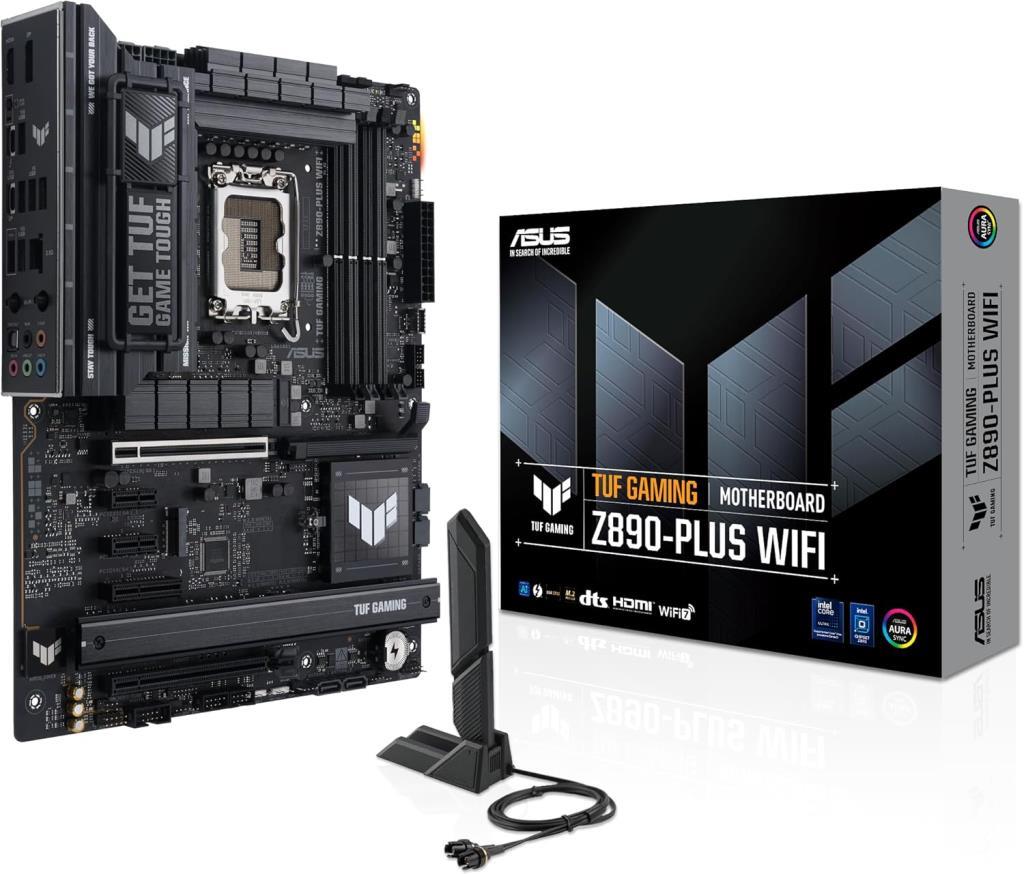 ASUS TUF GAMING Z890-PLUS WIFI Intel Z890 LGA1851 DDR5 9066 DP HDMI USB4 4x M2 USB3.2 WiFi 7 + BT AURA RGB 2.5Gbit LAN ATX 16+1+2+1 Güç Aşamaları, Thunderbolt 4, Anakart Outlet