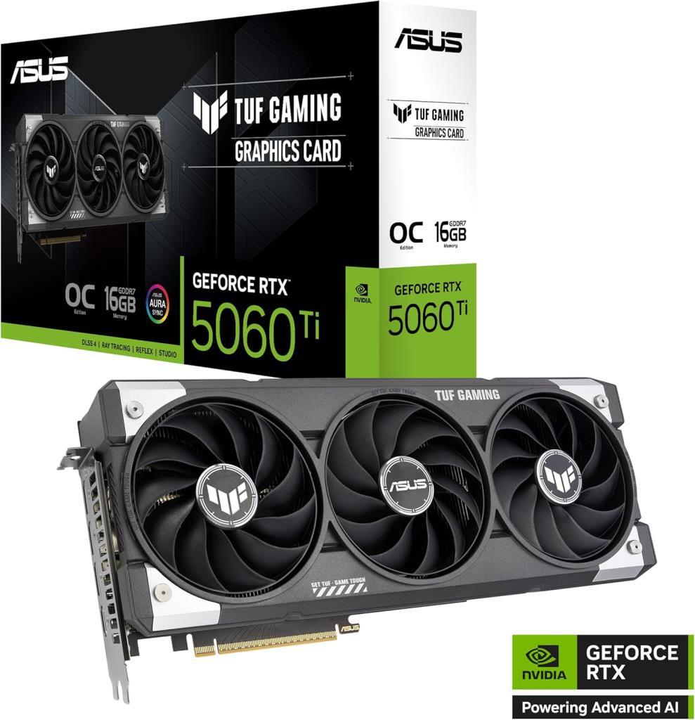 Asus RTX 5060 TI TUF Gaming OC Edition TUF-RTX5060TI-O16G-GAMING 128 Bit GDDR7 16 GB Ekran Kartı Outlet