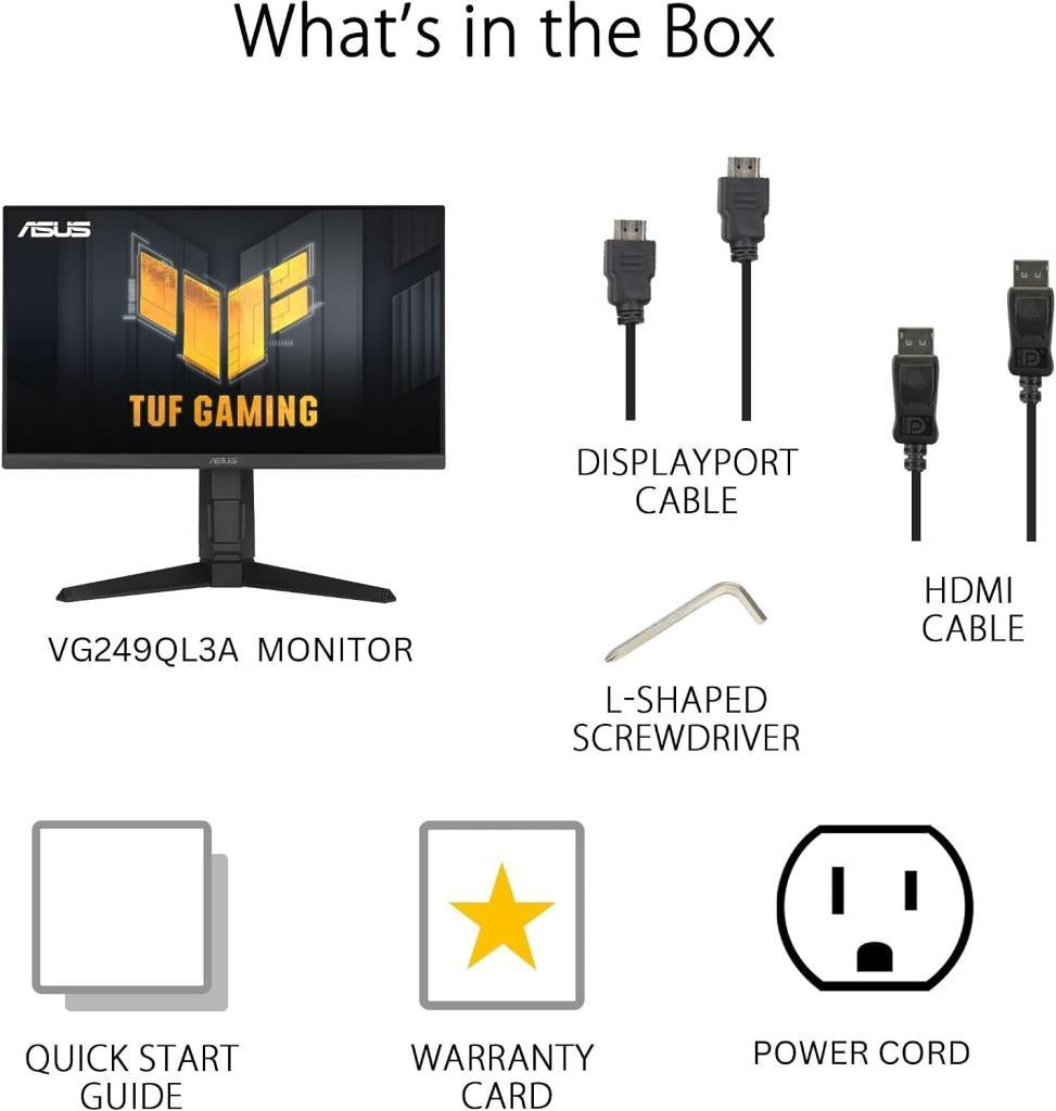 Asus TUF Gaming VG249QL3A 23.8" 1 ms Full HD Pivot IPS 180 Hz Oyuncu Monitörü - TEŞHİR