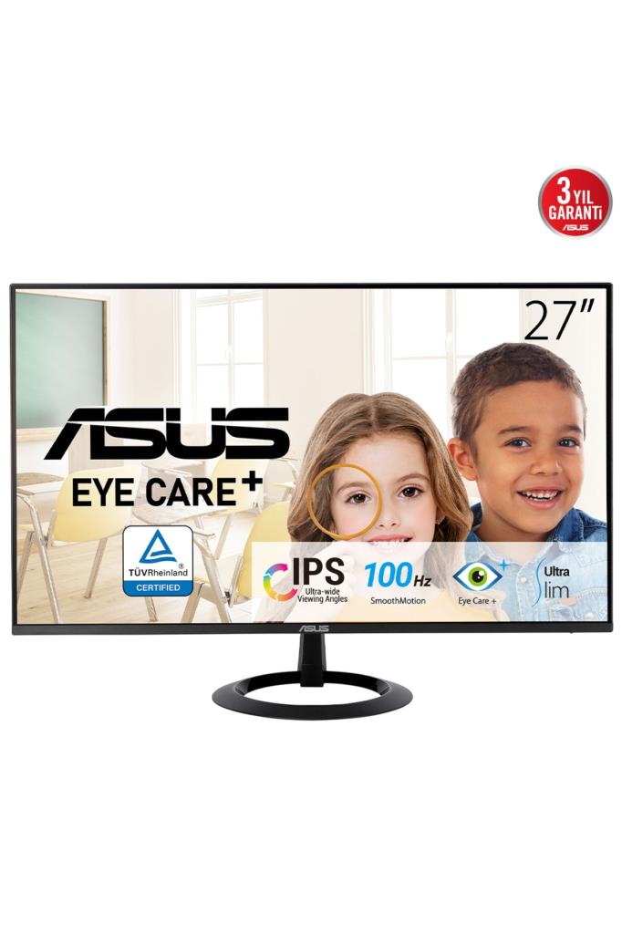 ASUS VZ27EHF 27 inç 1 ms 100 hz IPS Freesync Eyecare Flicker-Free Çerçevesiz FHD Monitör