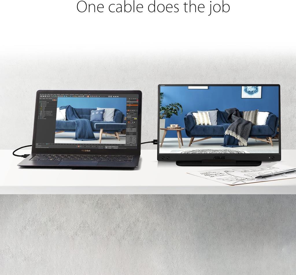 Asus ZenScreen MB166C 15.6'' 5 ms Full HD IPS 60 Hz Taşınabilir Monitör - Outlet