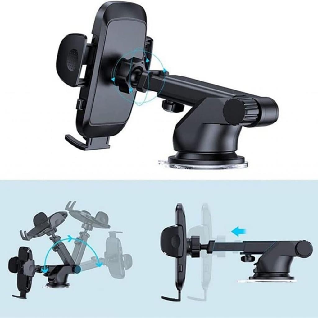 Hb-39 Araç İçi Telefon Tutucu Otomatik Klipsli Araba Ayarlanabilir Cam Ve Torpido Için Yüksek Kalite Tutucu - Teşhir