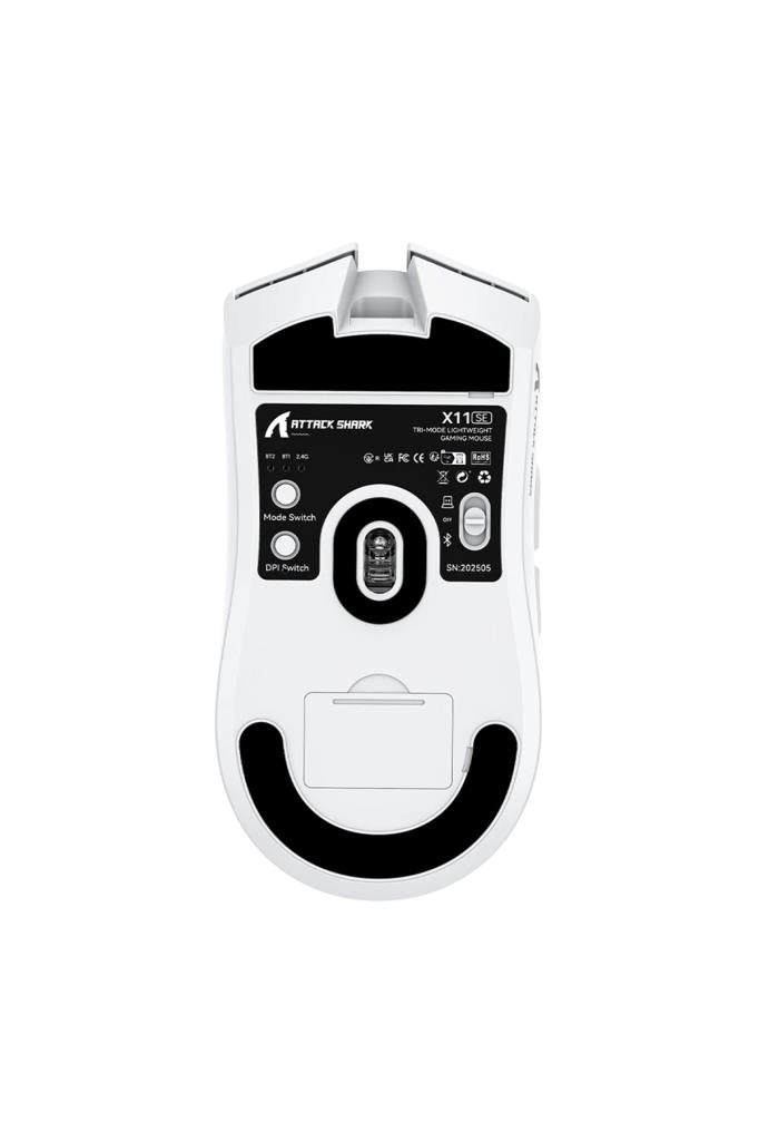 Attack Shark X11 Beyaz Şarjlı Makrolu Ergonomik Optik Kablolu/Kablosuz Oyuncu Mouse Outlet