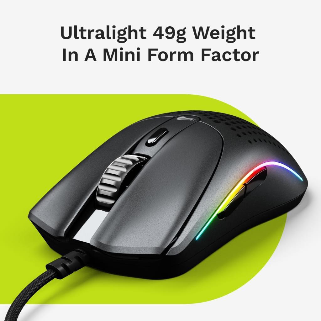 Glorious Model O 2 Mini GLO-MS-OMV2-MB Siyah RGB Optik Kablolu Oyuncu Mouse - TEŞHİR