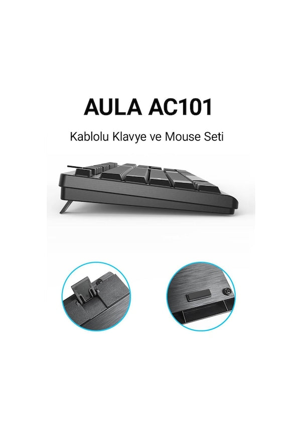 Aula AC101 Kablolu Klavye Mouse Seti - OUTLET