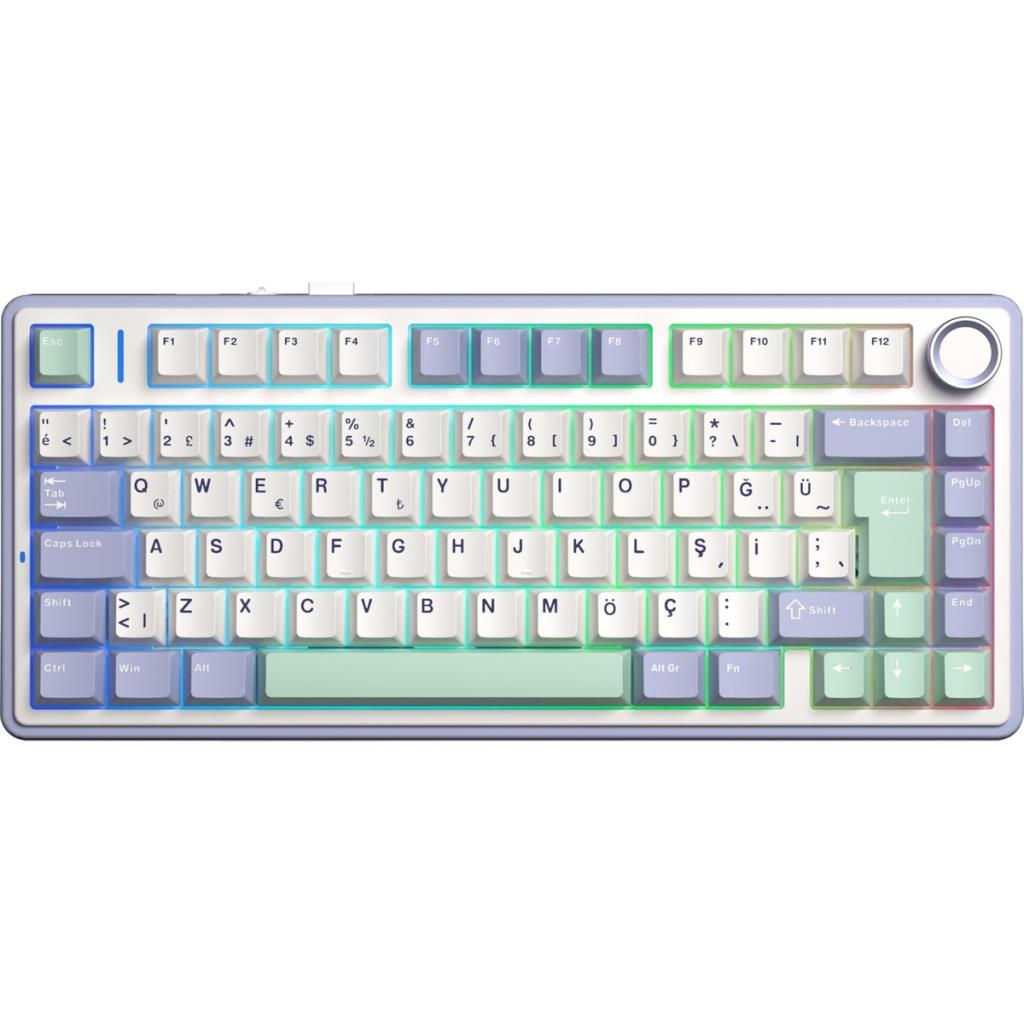 Aula F75 Bej RGB %75 TKL GrayWood V4 Switch Kablolu/Kablosuz Mekanik Oyuncu Klavyesi Outlet