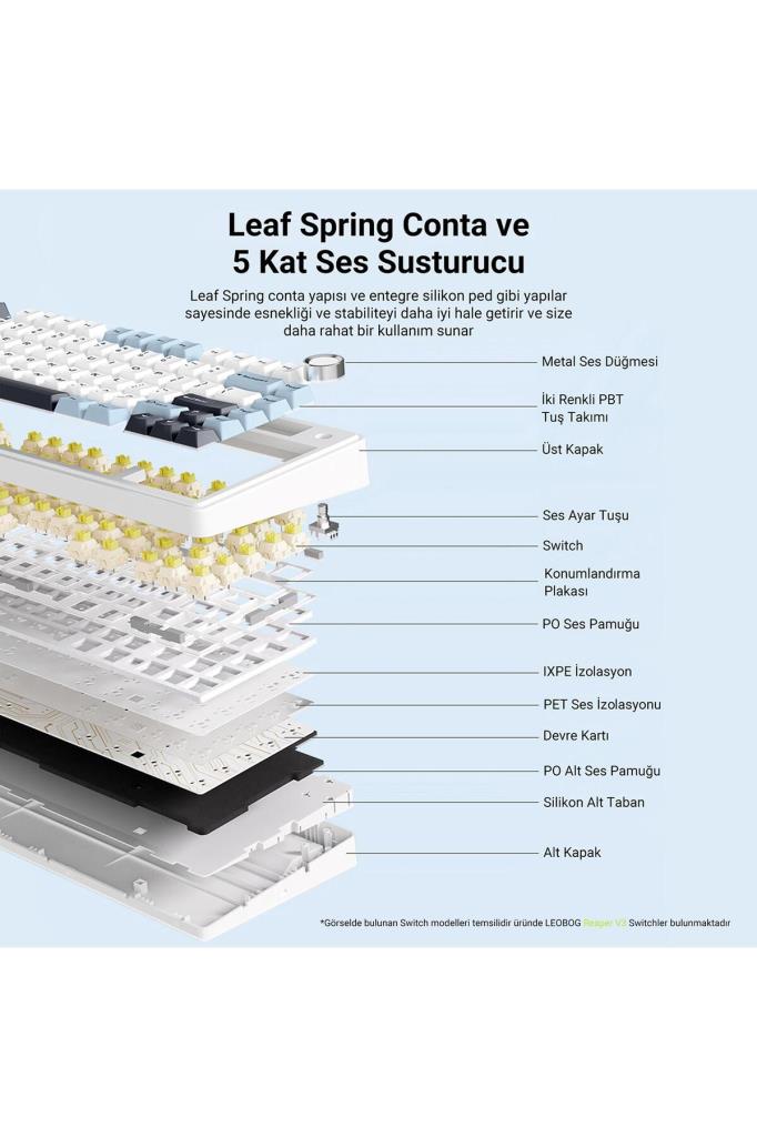 Aula F75 Bej RGB %75 TKL Gray Switch Kablolu/Kablosuz Mekanik Oyuncu Klavyesi Teşhir
