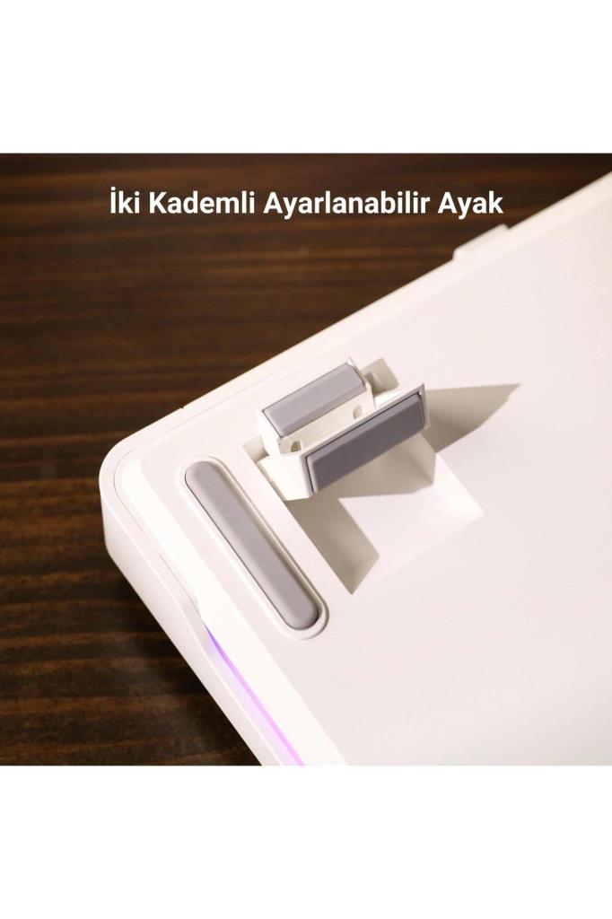 Aula F87 Mekanik Rgb Tkl Graywood V3 Switch Kablosuz Makrolu Hot Swap Klavye Turuncu