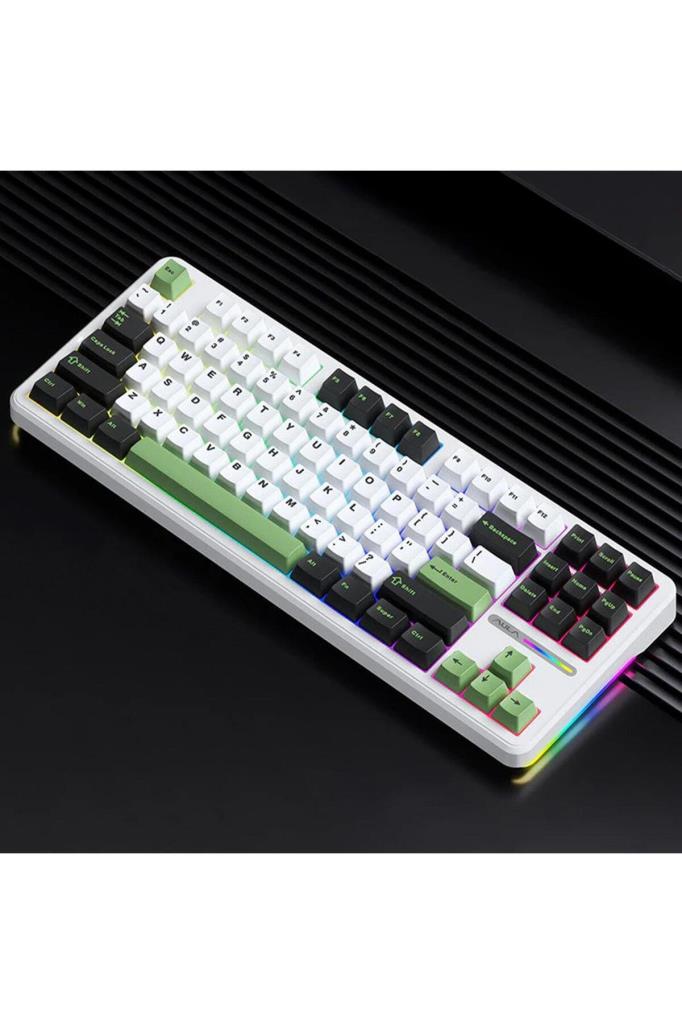 Aula F87 Yeşil RGB TKL V3 Linear Switch Kablolu/Kablosuz Mekanik Oyuncu Klavyesi