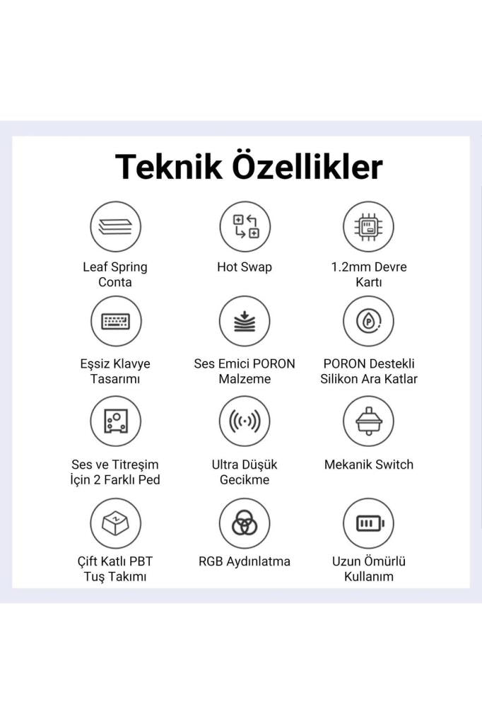 Aula F87 Yeşil RGB TKL V3 Linear Switch Kablolu/Kablosuz Mekanik Oyuncu Klavyesi