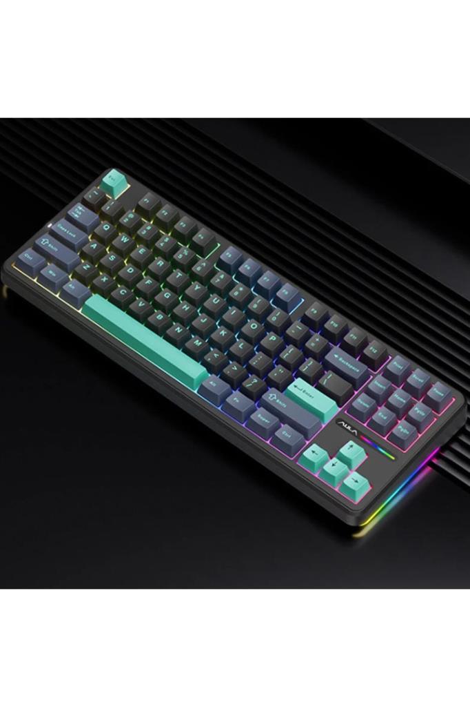 Aula F87 Siyah RGB TKL V4 Linear Switch Kablolu/Kablosuz Mekanik Oyuncu Klavyesi Teşhir