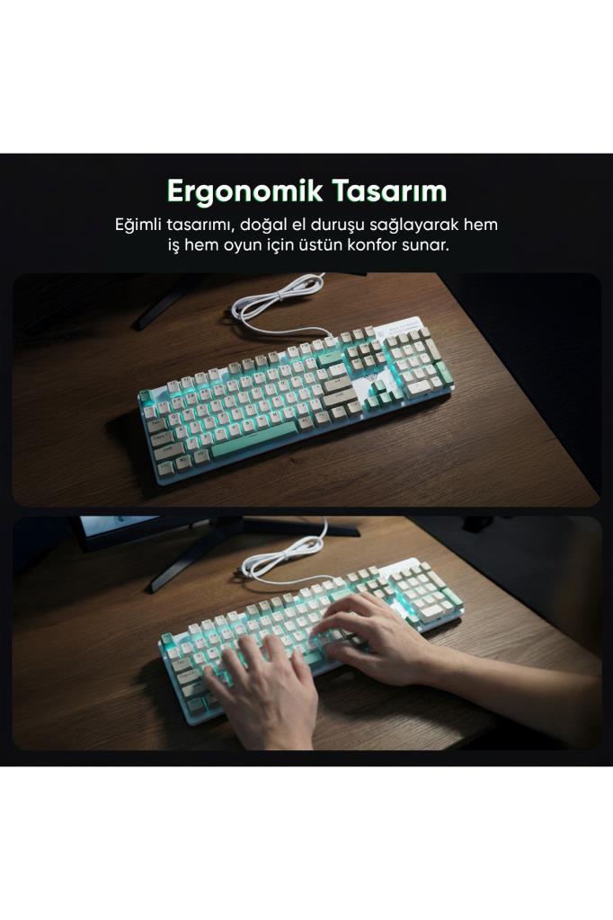 Aula S500 RGB %100 Brown Switch Kablolu Mekanik Oyuncu Klavyesi Outlet