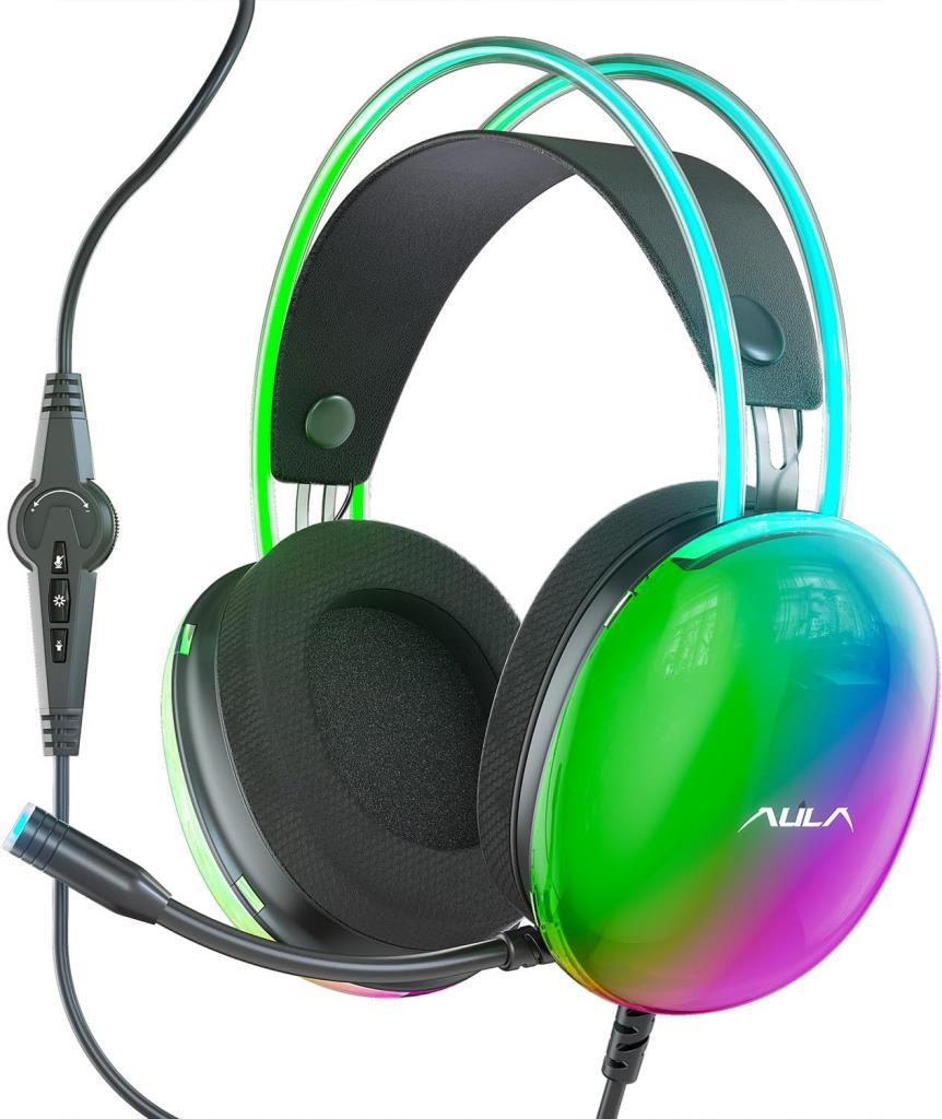 Aula S505 RGB USB Gaming Mikronfonlu Oyuncu Kulaklığı Siyah Outlet