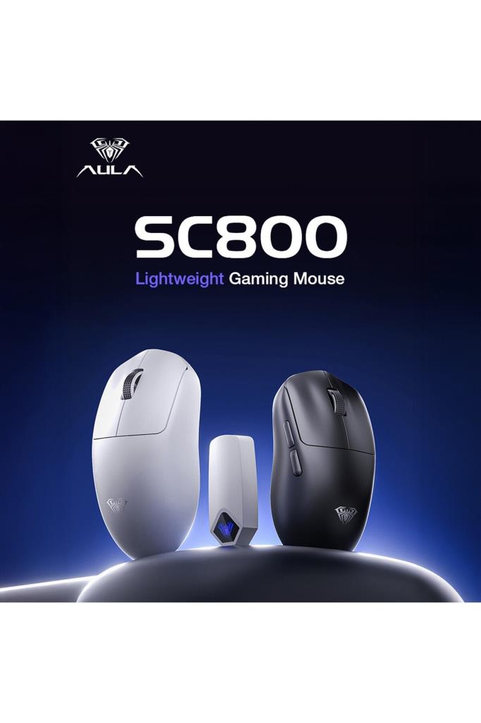 Aula SC800 Lightweight Siyah Optik Kablolu/Kablosuz Oyuncu Mouse Teşhir