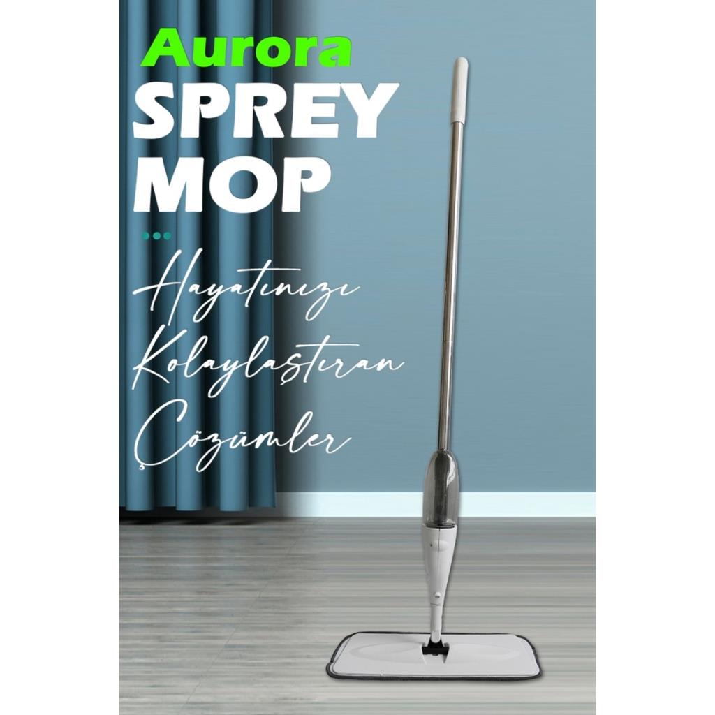 Aurora 360° Derece Dönebilen Su Hazneli Püskürtmeli Sprey Mop (Sizdirma Yapmaz)