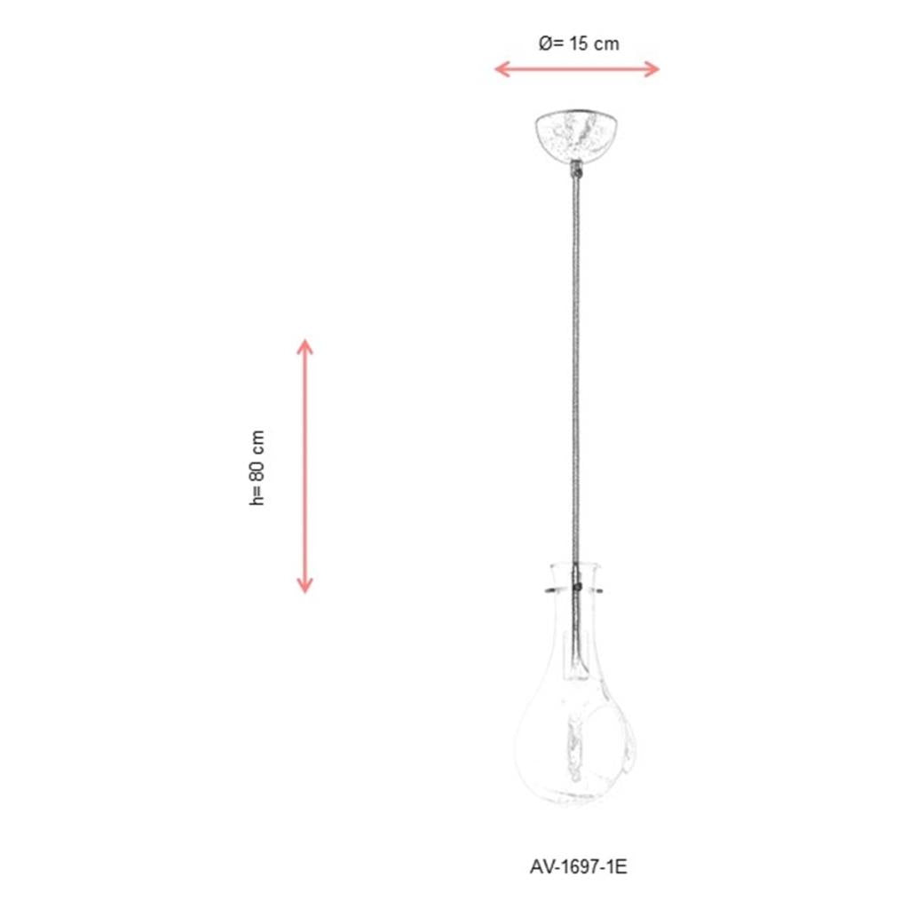 Avonni AV-60092-1E Eskitme Kaplama Modern Avize E14 Metal Cam 15cm