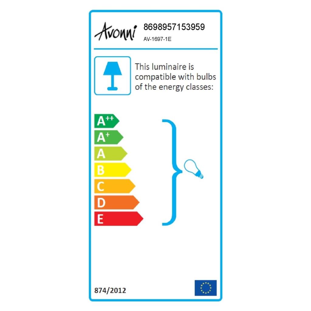 Avonni AV-60092-1E Eskitme Kaplama Modern Avize E14 Metal Cam 15cm