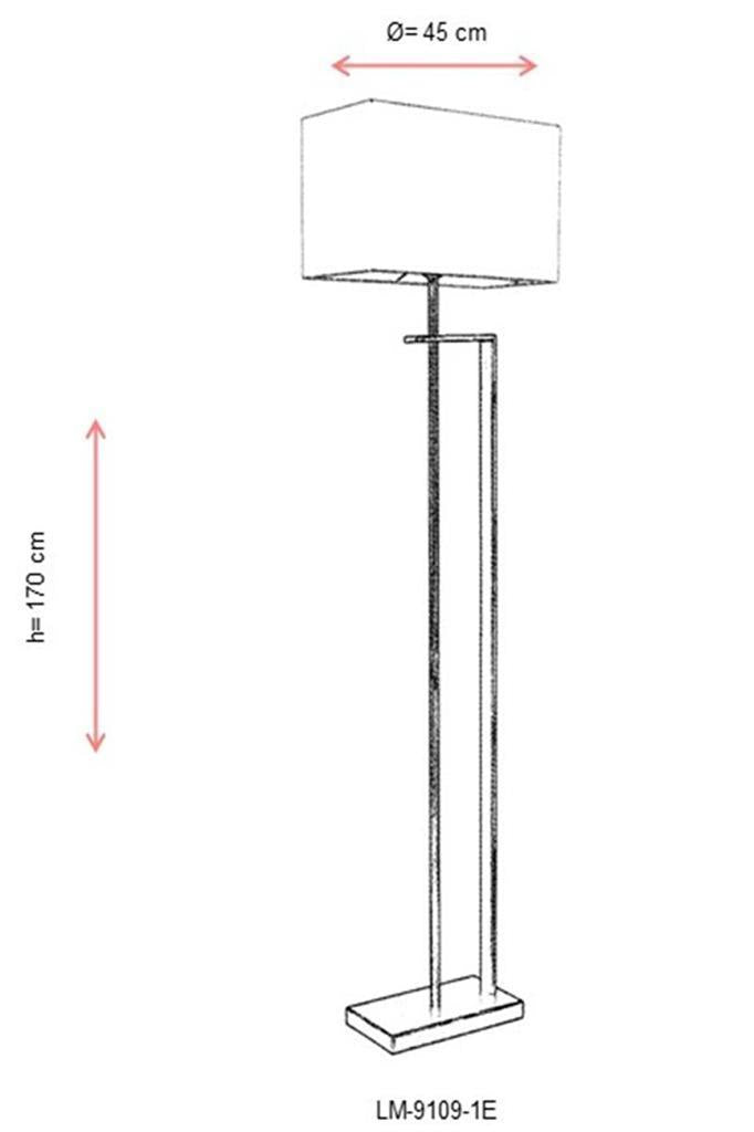 AVONNI LM-9109-1E Eskitme Kaplama Lambader E27 Metal Kumaş Dekoratif Salon Aydınlatma 170 cm - Teşhir
