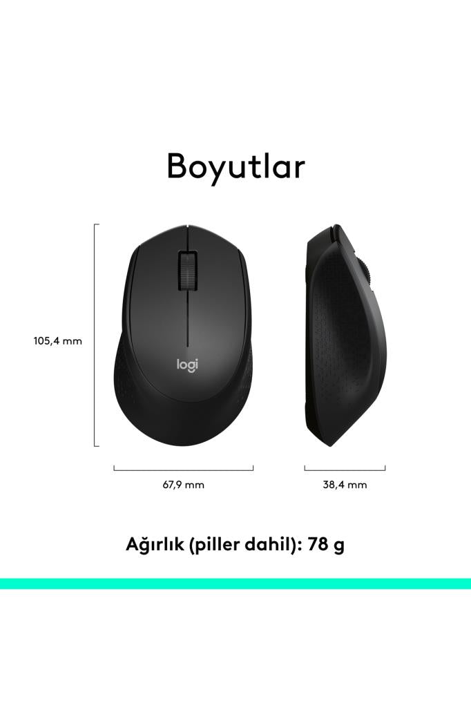 Logitech M330 Silent Plus 910-004909 Siyah Sessiz Optik Kablosuz Mouse Outlet