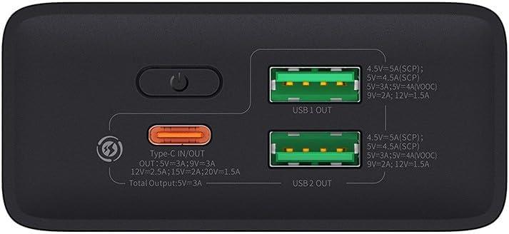 Baseus Adaman 2 Vooc Edition Siyah 20000 mAh Hızlı Şarj Powerbank Teşhir