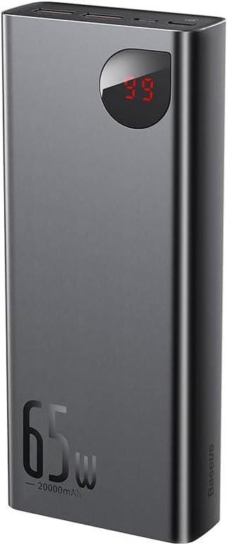 Baseus Adaman Metal Digital Display Quick Charge Power Bank 65W 20000mAh Black
