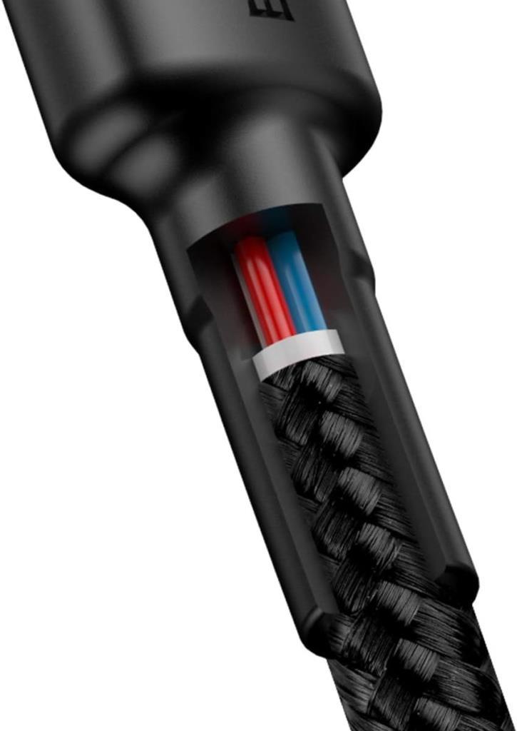 Baseus Cafule Hızlı Şarj Kablosu, Type-C, PD2.0, 3A, 2m, Gri, Siyah - CATKLF-H91 Teşhir