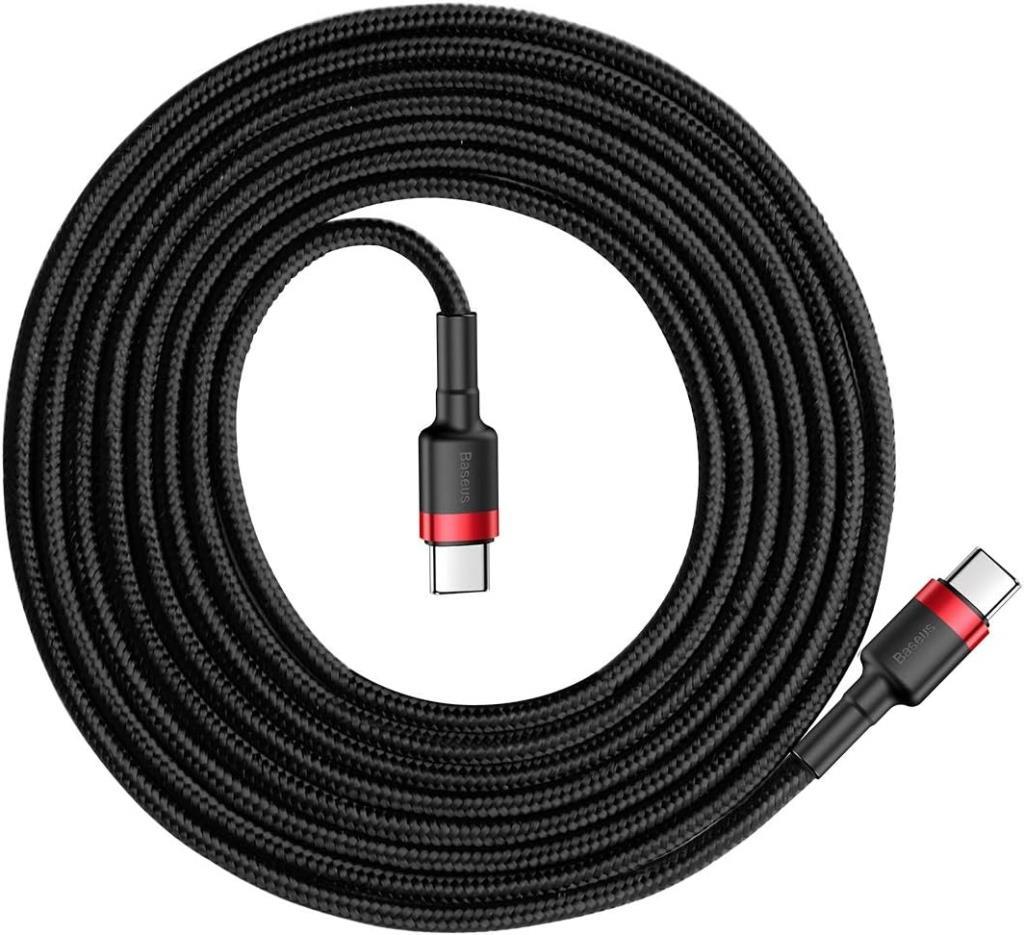 Baseus Cafule Hızlı Şarj Kablosu, Type-C, PD2.0, 3A, 2m, Gri, Siyah - CATKLF-H91 Teşhir