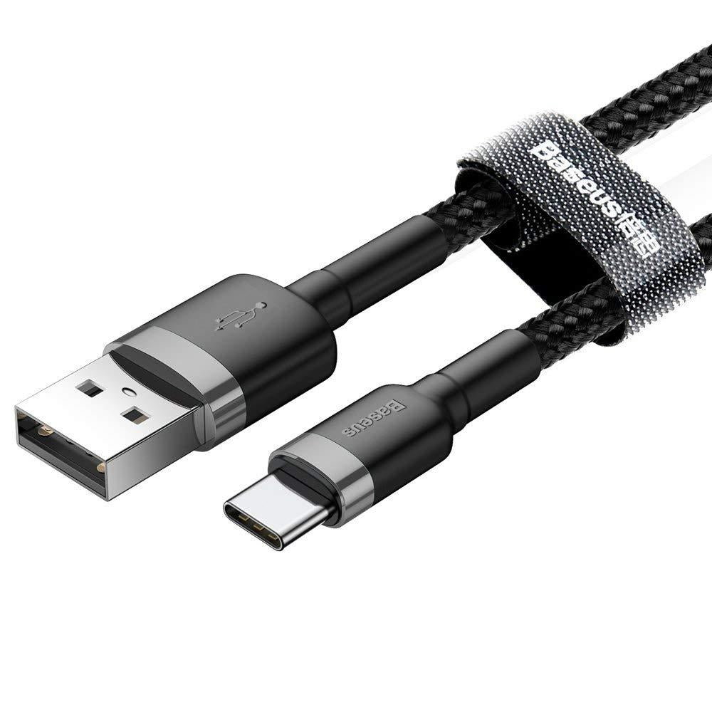 Baseus Cafule CATKLF-BG1 1 m USB to Type-C Gri Hızlı Şarj Kablosu Outlet
