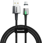 Baseus Zinc Magnetic Siyah 2 m USB to Lightning Şarj Kablosu