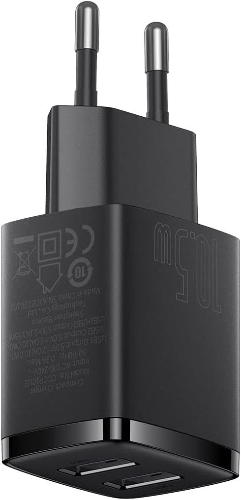Baseus Compact QC 10.5W USB Siyah Şarj Adaptörü