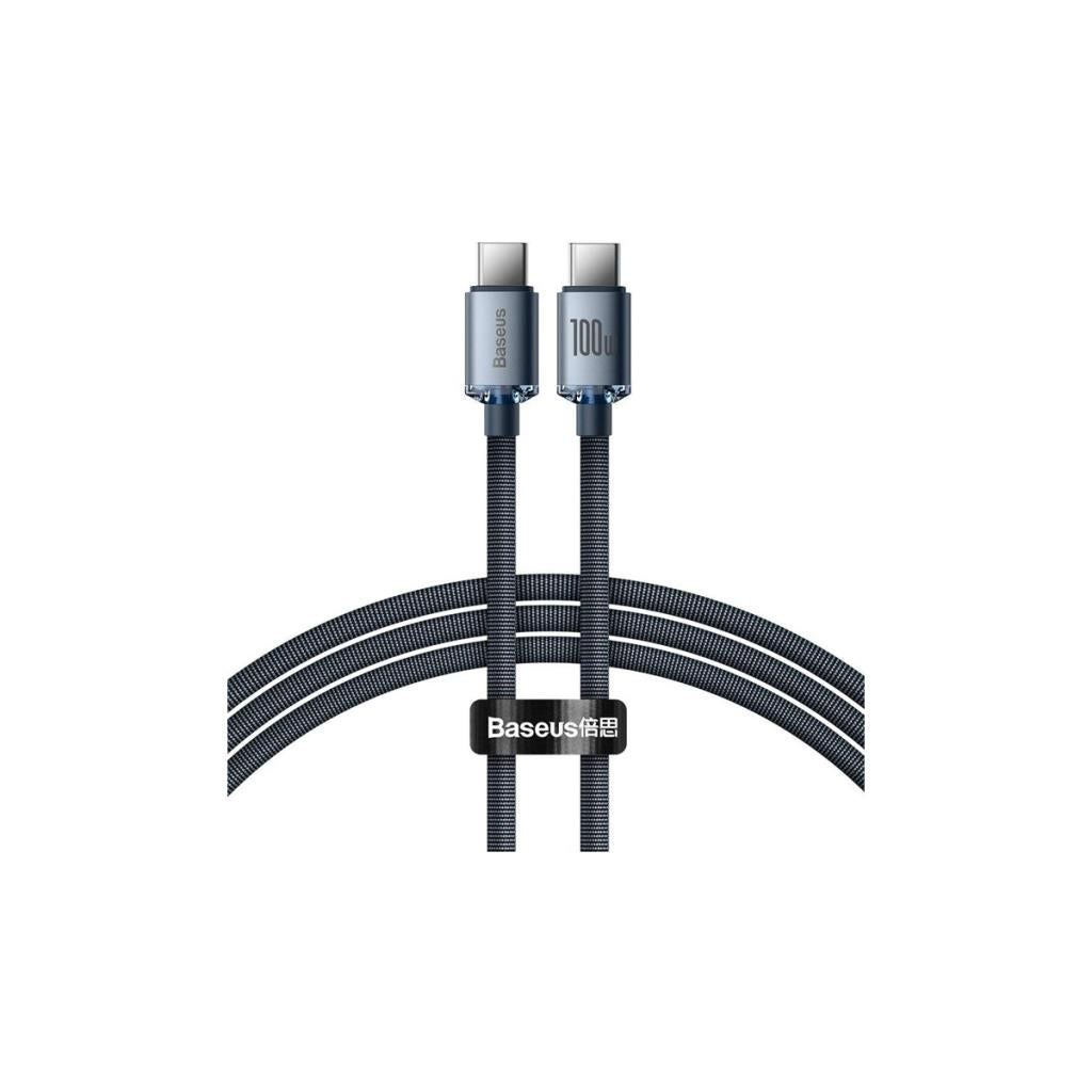 Baseus Crystal Shine 100W 120 cm PD Type-C Şarj Kablosu Siyah