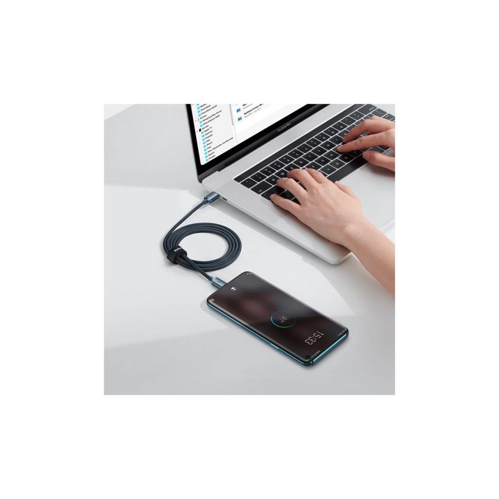 Baseus Crystal Shine 100W 120 cm PD Type-C Şarj Kablosu Siyah