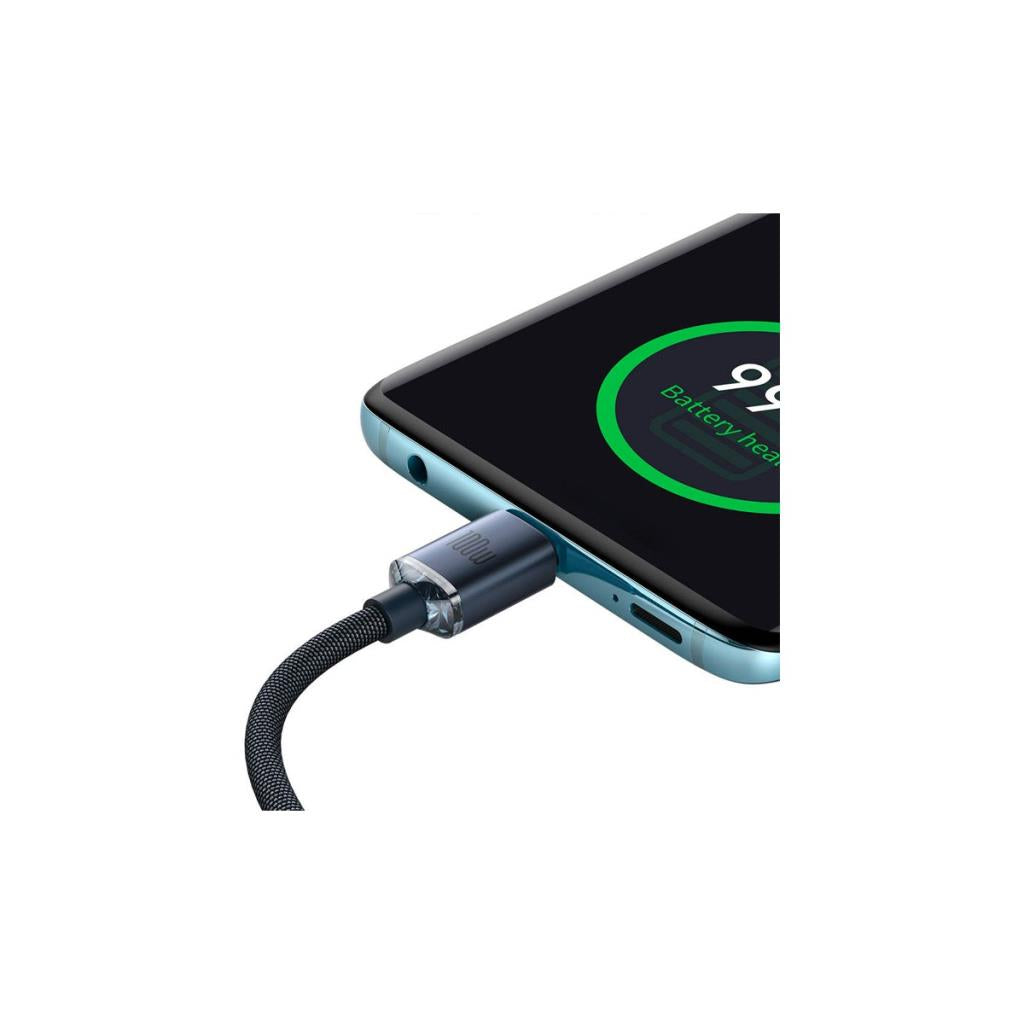 Baseus Crystal Shine 100W 120 cm PD Type-C Şarj Kablosu Siyah