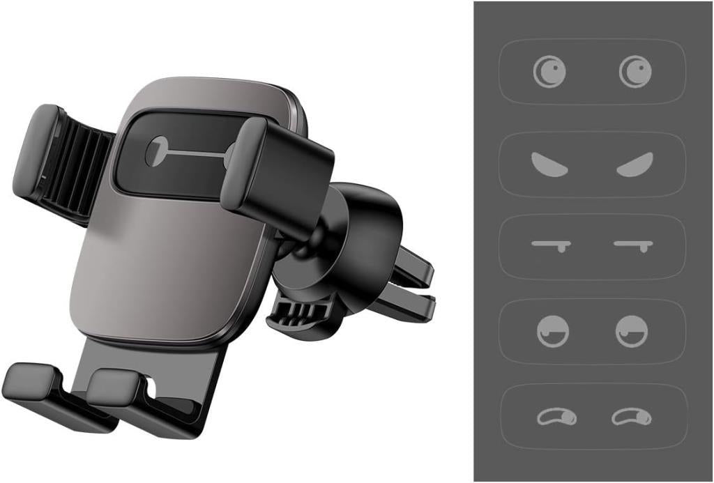 Baseus 2'si 1 Arada, Araç/Otomobil İçi Cep Telefonu Tutucu, Siyah - Mavi, Hem Araç Kalorifer Peteği/Havalandırma Mazgalları/Klima Boşluğuna Hem de Torpido Üstüne Uygun Teşhir