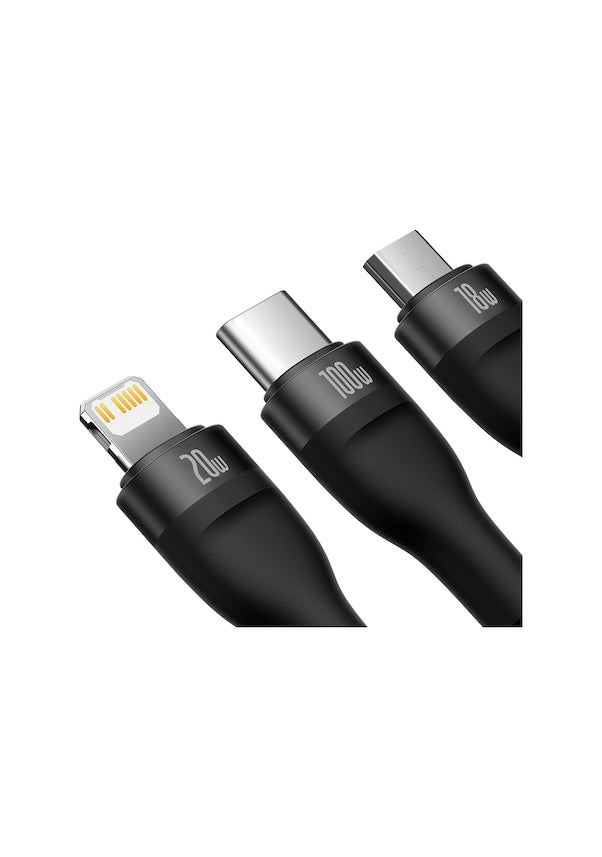 Baseus Flash II 100 W 1.2 m 3in1 Hızlı Şarj Kablosu Outlet