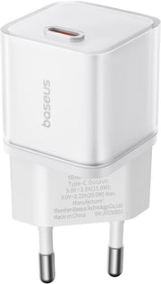 Baseus GaN5S 20W USB-C PD Hızlı Şarj Adaptörü Beyaz