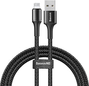 Baseus Halo 2.4A USB-A Lightning 1 Metre Şarj ve Data Kablosu Siyah - Teşhir